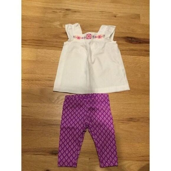 New Carter’s baby girl 3 month set Linen 3pc Girls legging bubble shorts Set - Picture 3 of 7